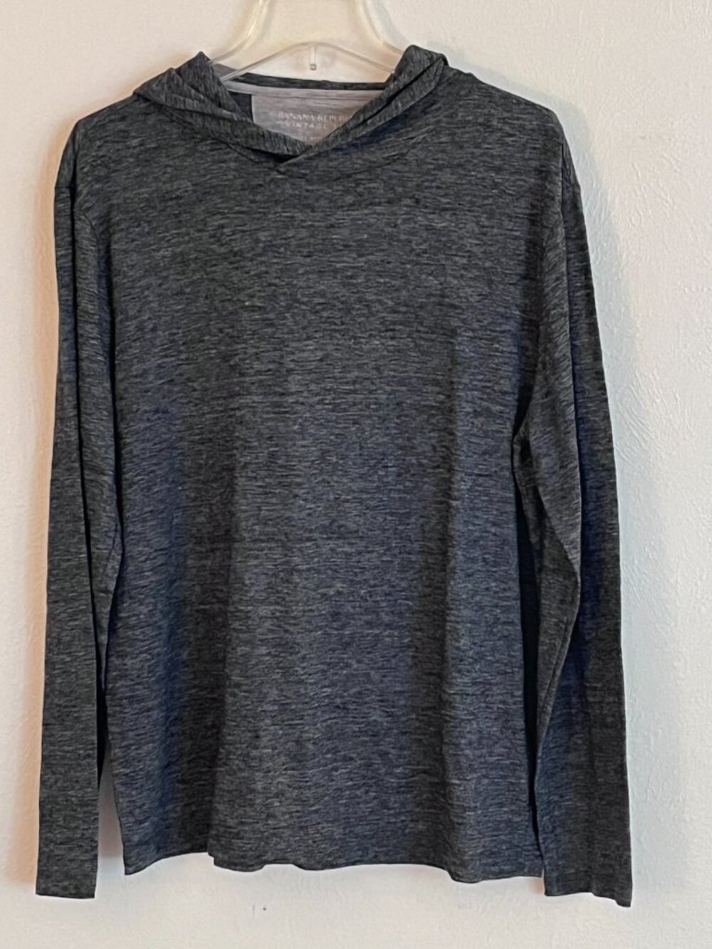 Banana Republic Men's Vintage Tee Hoodie Gray Pullover Lightweight Linen Blend L